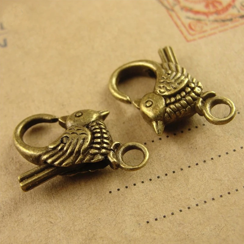 

5pcs/lot 8x22mm Antique Silver Birds Shape Lobster Clasp Hooks Necklace Bracelet Chain For DIY Jewelry Making Accessory Supplier