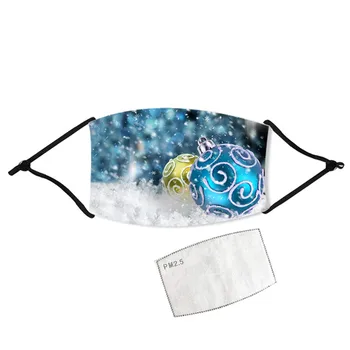 

Kids Christmas Print Adjustable Washable Reusable Breathable Face Mask +1PC Filter Mouth Cover Fabric Masks Navida