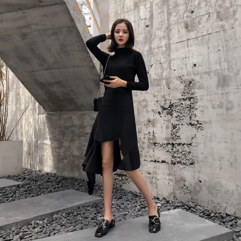 

Photo Shoot 2020wann 'Celebrity Style Front Short Long Back Fluttering Irregular High-waisted Slimming Skirt