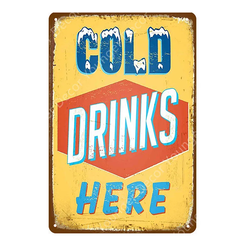 Металлический плакат с холодным пивом, декор для коктейля, вина, бара, винтажный металлический знак, для паба, клуба, отеля, художественный подарок для дома, настенная живопись, доска, YI-094 - Цвет: YD4157EI