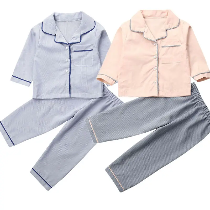  Baby Boy Girls Outfits T-shirt Tops+Pants Set Toddler Autumn Clothes Sleepwear /BY