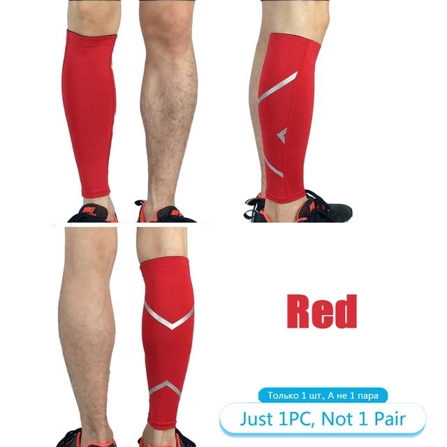 Tcare Sport Compression Calf Sleeves Leg Compression Sock Runners Shin Splint Varicose Vein Calf Pain Relief Calf Guards Running 1 Piece - Red