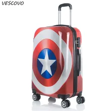 VESCOVO 2" 24 дюймов роскошный багаж на колёсиках, Спиннер, супер герой, чемодан, колеса, студенческий пароль, кабина, троллейдорожная сумка