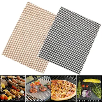

1 Pcs BBQ Grill Pad Mat Teflon Non-stick Mesh Net Barbecue Grilling Baking Mat