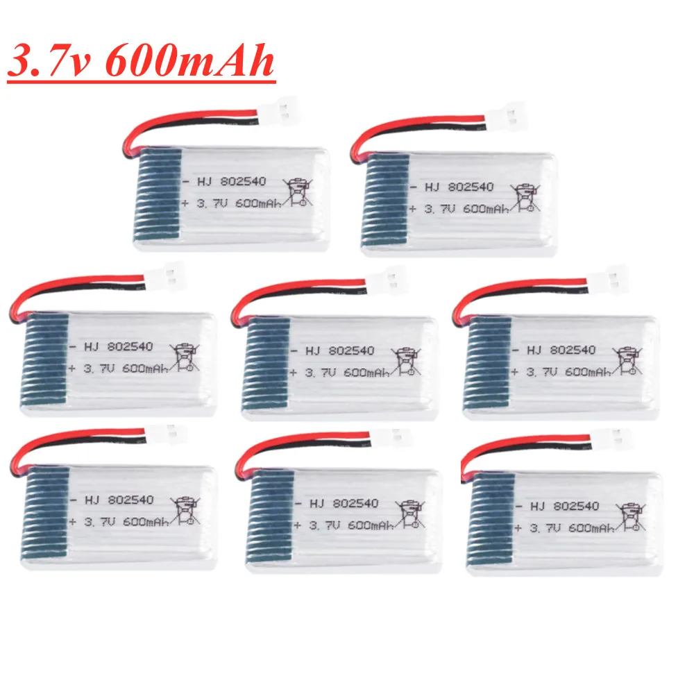 3 7 в 600 мАч 802540 Lipo аккумулятор для SYMA X5C X5C-1 X5 H5C X5SW запасные части радиоуправляемого