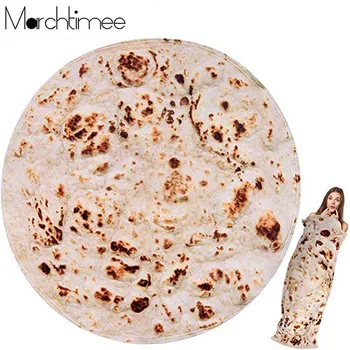 

Funny Crazy Burritos Blanket Round AC Blanket Food Creations Pizza Wrap Throw Blanket Baby Adult Sleeping Picnic Mat Blankets