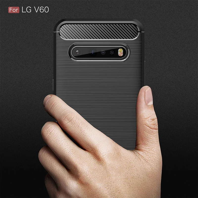 Для LG V30 чехол ThinQ чехлы из углеродного волокна противоударный мягкий силиконовый