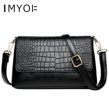 

IMYOK New Mother Bag Genuine Leather Handbag Middle-aged Messenger Bag Crocodile Pattern Casual Designer Ladies Shoulder Bags