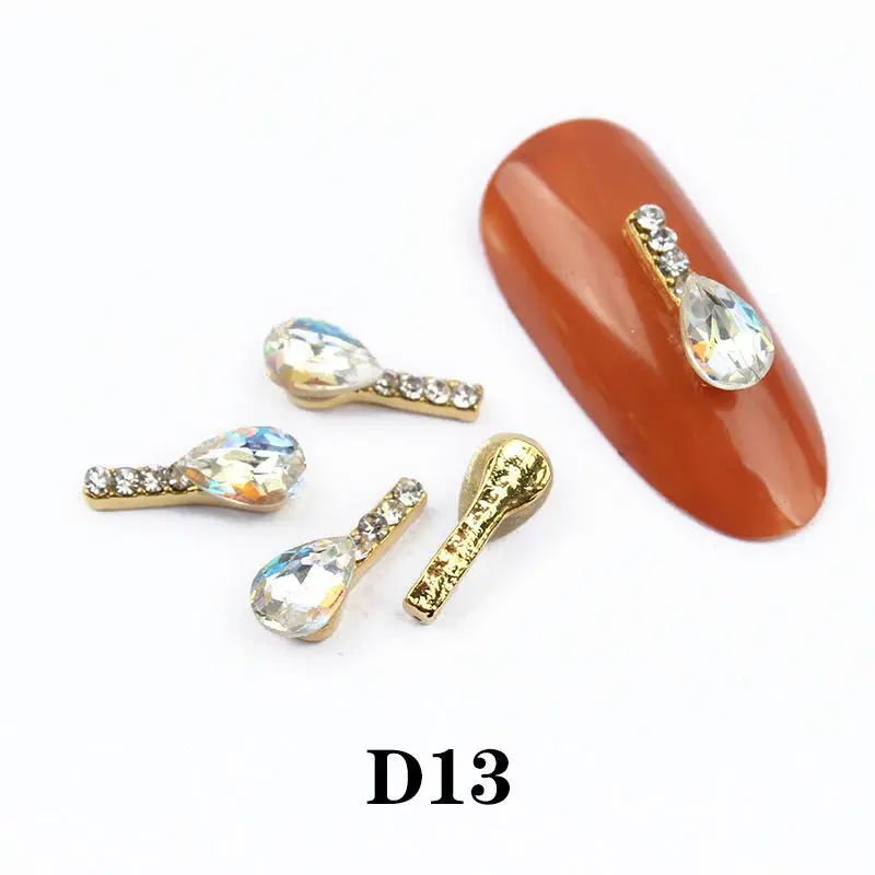 30 kinds style crystal strass nail art stones alloy 3d decor sparkle nail charms rhinestones for designer jewelry accessories