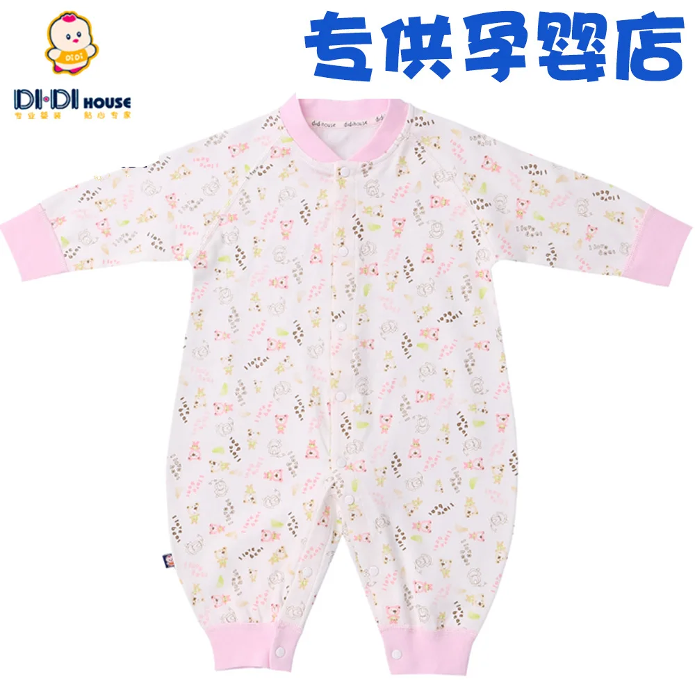 

Didi Home Class A Baby Long Sleeve Women's Robes Romper Pure Cotton Newborn BABY'S Footed Pajama Climbing Clothes
