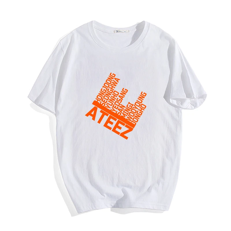 Модные футболки K pop ATEEZ женская и мужская одежда летние повседневные с коротким