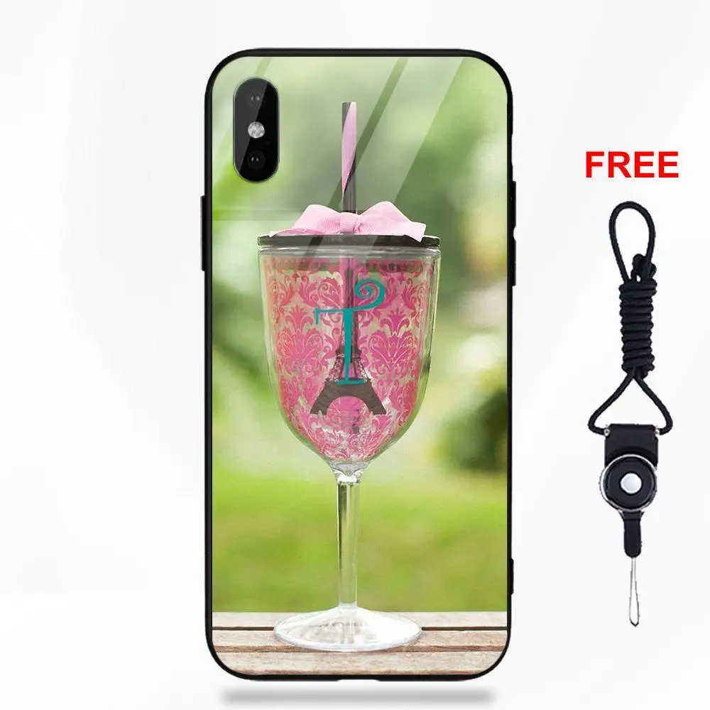 as picture Omdnwd на бокале вина в Париже Эйфелева башня для Apple iPhone 5 5C 5S SE 6 6S 7 8 Plus X XS Max XR - Цвет: as picture