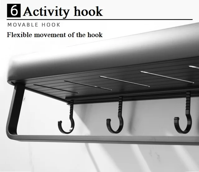Mensola Doccia Angolare Senza Foratura - 3 Pezzi Con 4 Ganci, Nero, Anti-Ruggine, Per Bagno O Cucina - Foto 11