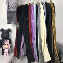 AWGE Needles спортивные штаны для мужчин и женщин 1:1 высокого качества с вышивкой бабочки полосатые бегуны бархатные иглы AWGE спортивные штаны