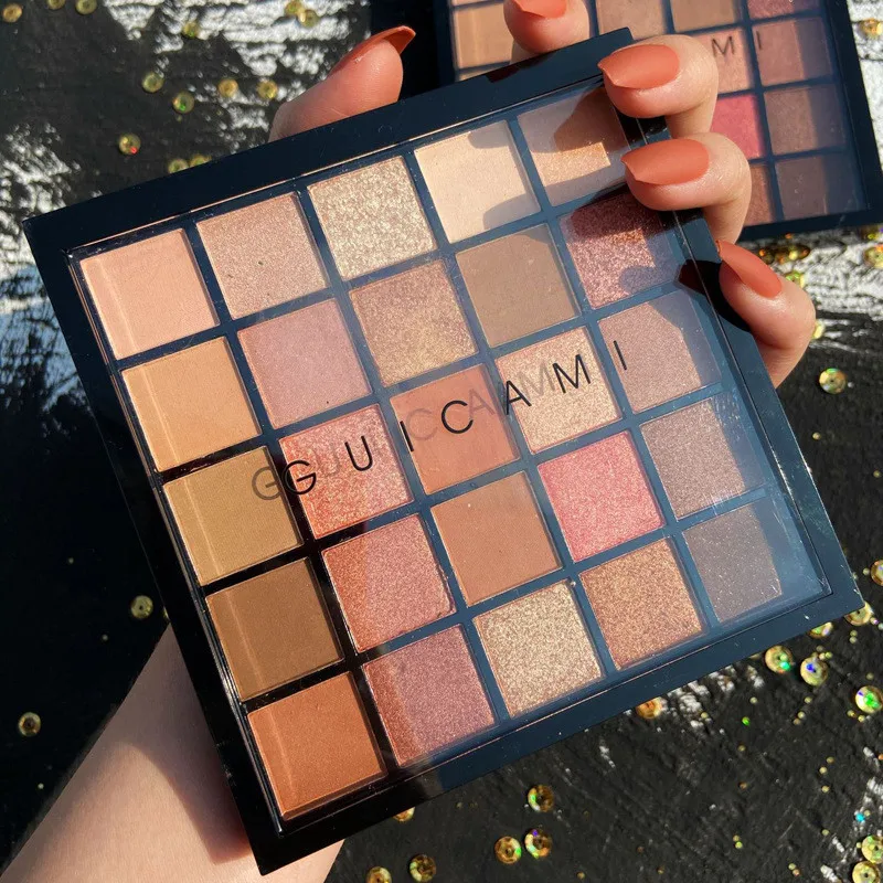 GUICAMI 25 Colors Matte Shimmer Nude Eyeshadow Powder Makeup Palette Eye Pigmented Make Up New Warm Earth Color |
