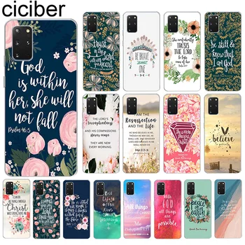 

ciciber Case For Samsung Galaxy S20 S20+ S10 S9 S10+ S8 S7 S6 S10e Ultra Note 10 9 8 Edge Plus Cover Funda Silicone Bible Quotes