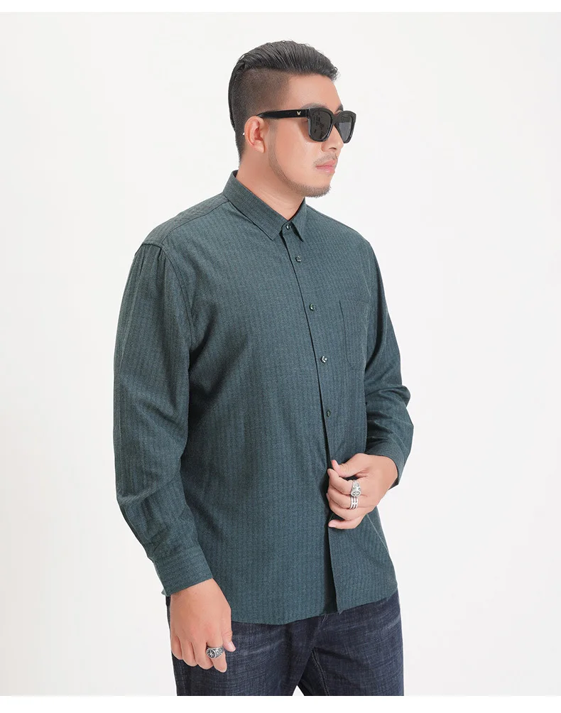 8XL 7XL 6XL 2019 Новая летняя мужская рубашка большого размера полосатая мешковатая Мужская рубашка с длинными рукавами и пуговицами Мужская