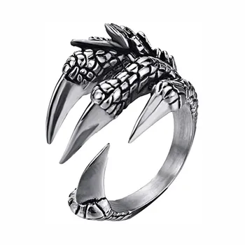 2021 New Retro Dragon Claw Ring Male Women Unisex Adjustable Rings Punk Men’s Jewelry Accessories Cool Men’s Ring Party Gift