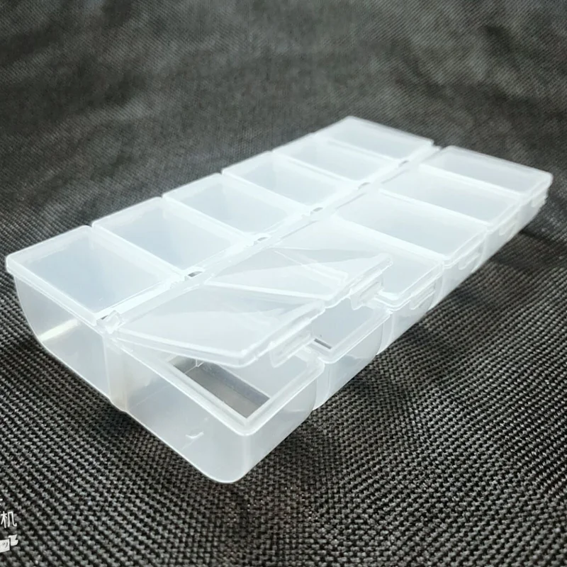 

1PC Transparent Plastic Rectangle 12 Lattice Storage Box Making Ice Cube Boxes Bead Case Container Candy Storage