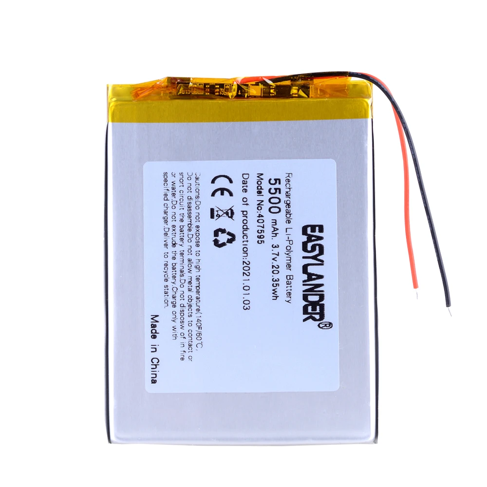 407595 3 7 v 5500mah полимерный литий-ионный аккумулятор для android планшета электронная