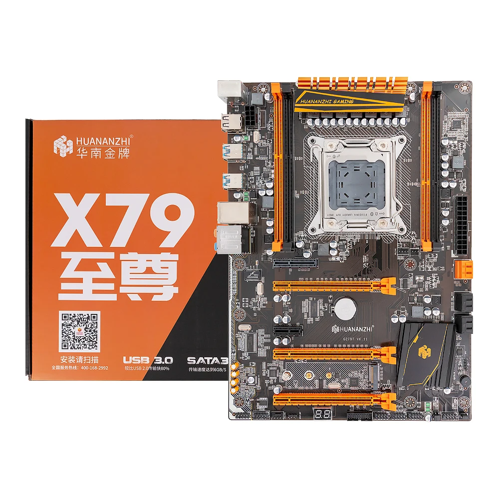 Huanan Zhi X79 DELUXE материнская плата для Intel X79 LGA 2011 DDR3 1333/1600/1866 МГц 64 Гб M.2 NVME 3* PCI-E SLI блок питания ATX LGA2011 Mainboad