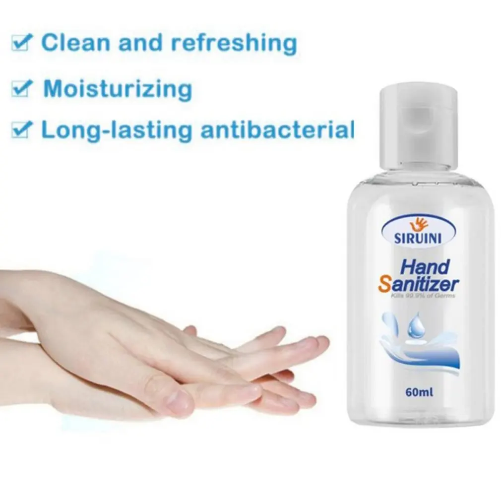 

60ml/30ml Portable Mini Hand Sanitizer Anti-Bacteria Moisturizing Fruit-Scented Disposable No Clean Waterless Clear Bottle Sha