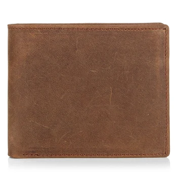 

Leather Mens Wallets Crazy Horse Leather Men Wallet Coin Pocket and Card Holder Purses for Male