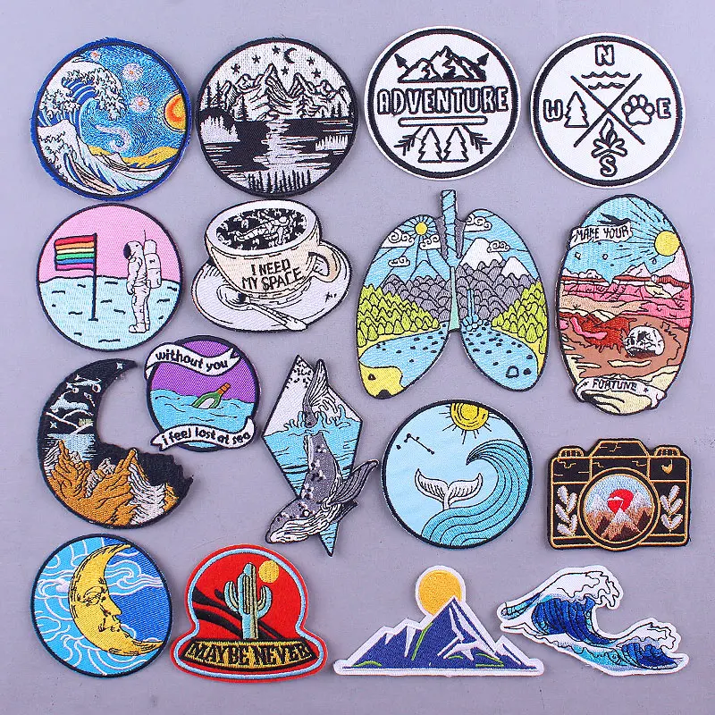 

Outdoor Patch Mountain Travel Patches On Clothes Iron On Patches For Clothing Camping Embroidered Patches For Clothes Badge DIY