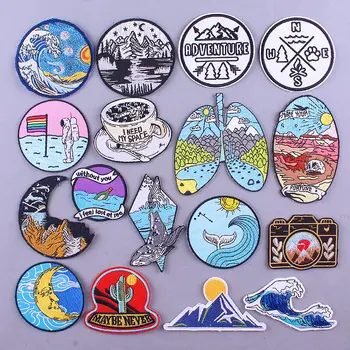 

Outdoor Patch Mountain Travel Patches On Clothes Iron On Patches For Clothing Camping Embroidered Patches For Clothes Badge DIY