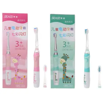 

SEAGO Electric Toothbrush Children Cartoon Pattern Colorful Oral Observation LED Waterproof Soft Bristles Massage Teeth Care SG6