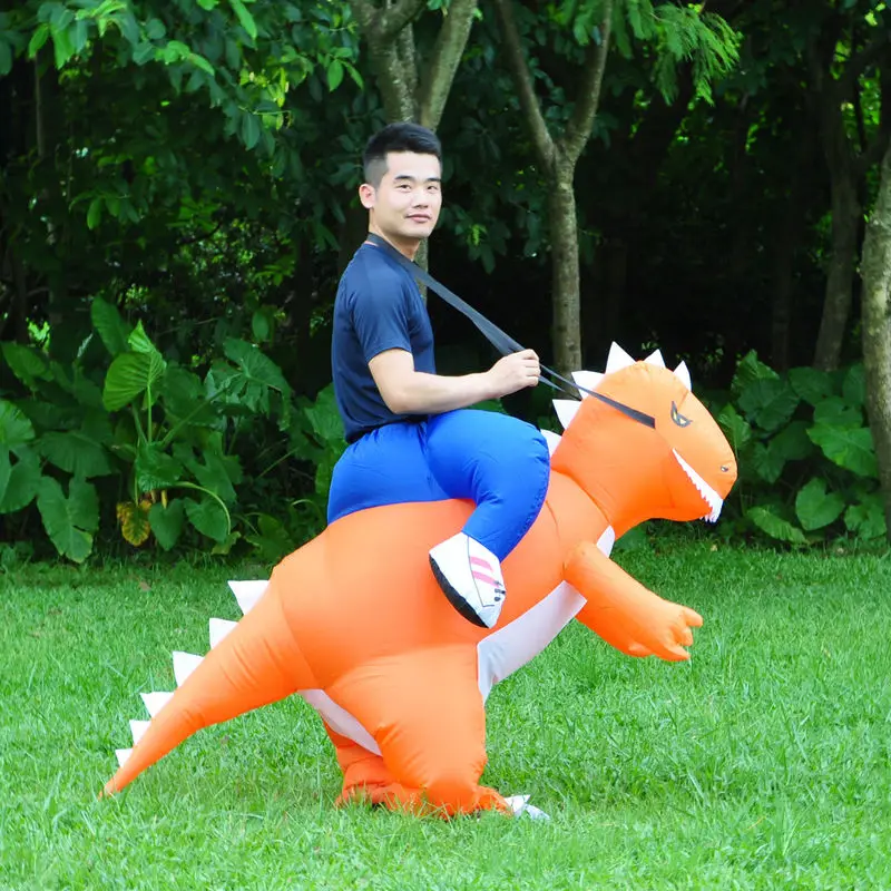 Надувной костюм для взрослых на Хеллоуин динозавра T-Rex нарядное платье наряд