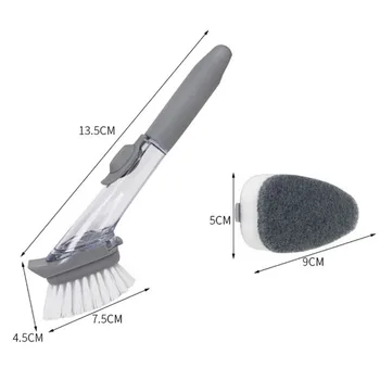 

Hydraulic Cleaning Pot Washing Cleaning Brush Kitchen A Dish Sponge Bowl Three Tablets Scrubber With