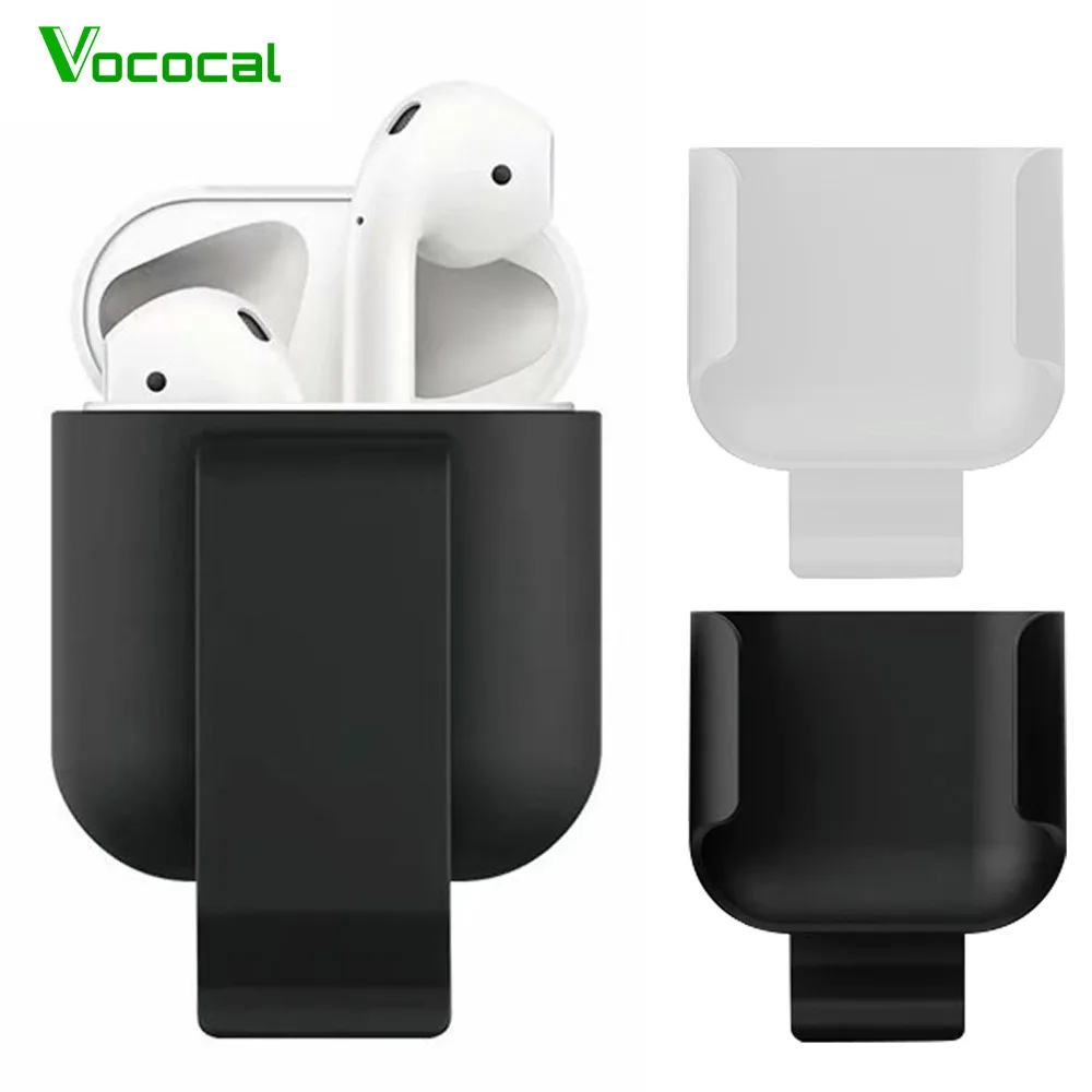 

Vococal Ultra-Light Silicone Charging Case Bracket Belt Clip Pocket Holder Holster for Apple AirPods Air Pods 1 2 Accessory