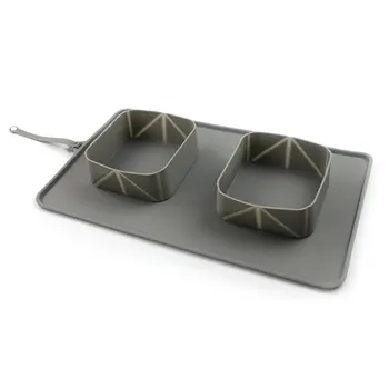 

Pet Bowl Silicone Roll Foldable Bowl Anti-skid Cat Food Tray Dog Double Bowl Outdoor Portable Pet Food Bowl Water Cup