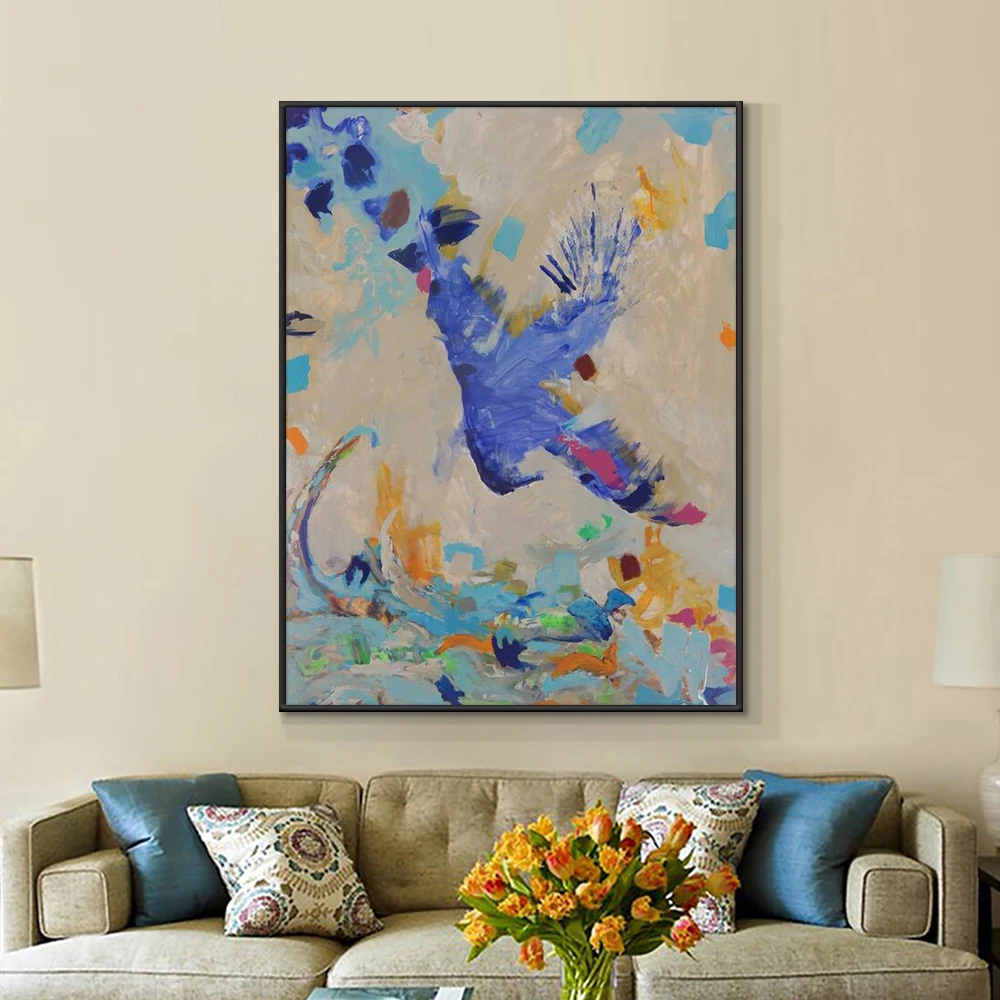

Colorful Abstract Painting 100% Hand Painted Oil Painting On Canvas Purple Landscape Painting Wall Art For Modern Home Decor