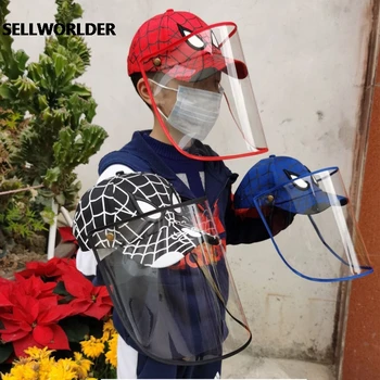 

Anti-fog Protective Spiderman Mickey Minne print 2020 Summer Outdoor Hat Foldable and removable Children's baseball cap 50-54cm