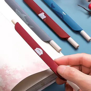 

2020 New 5pcs 3 in 1 Multifunction Retro Color Gel Pen Creative Ruler Cartoon Bookmark