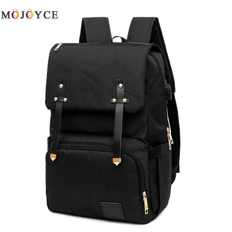 Рюкзак для подгузников, водонепроницаемый, ткань Оксфорд, USB, сумка для подгузников, большая емкость, для путешествий, сумка для беременных - Цвет: Черный