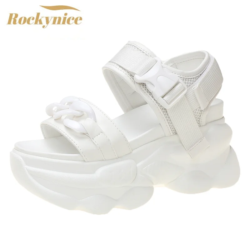 Women Platform Sandals Summer Wedges 9cm Ladies Beach Slippers High Heel Casual Shoes