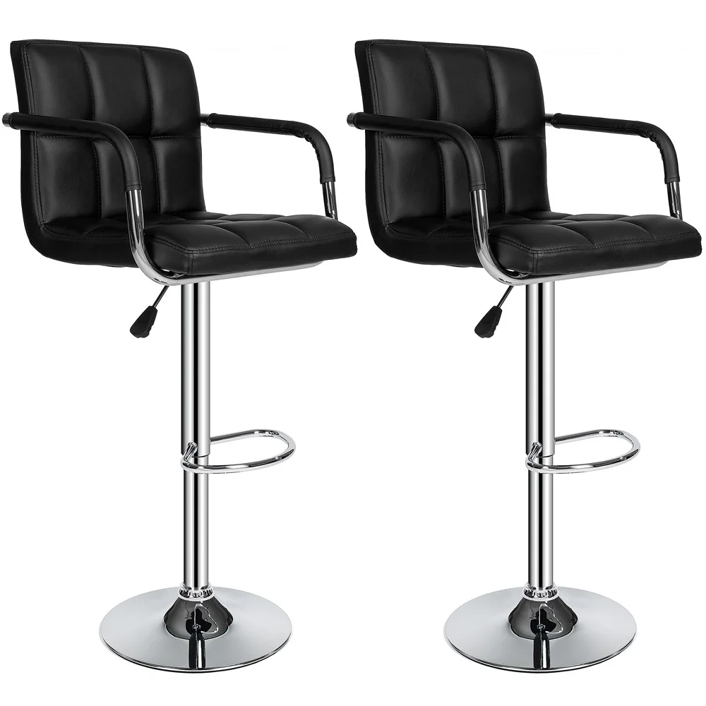 2 шт Досуг Синтетическая кожа барные стулья поворотные барные стулья регулируемая высота пневматическое кресло для паба HWC