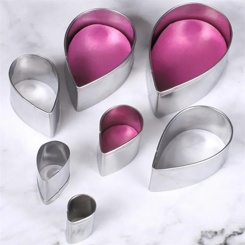 Cookie Cutters 7Pcs/set DIY Pastry Fondant Stamping Mold Rose Petal Sugar Craft Biscuit Cutters Chocolate Cake Decorating Tools