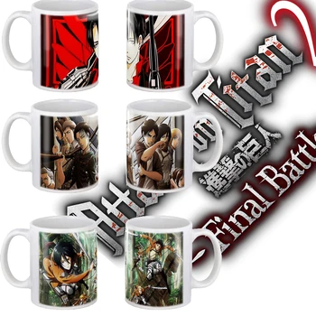 

2021 Attack on Titan Coffee Mug 350ml ceramic Anime home milk tea cups and mugs Travel Cartoons Gift for friends