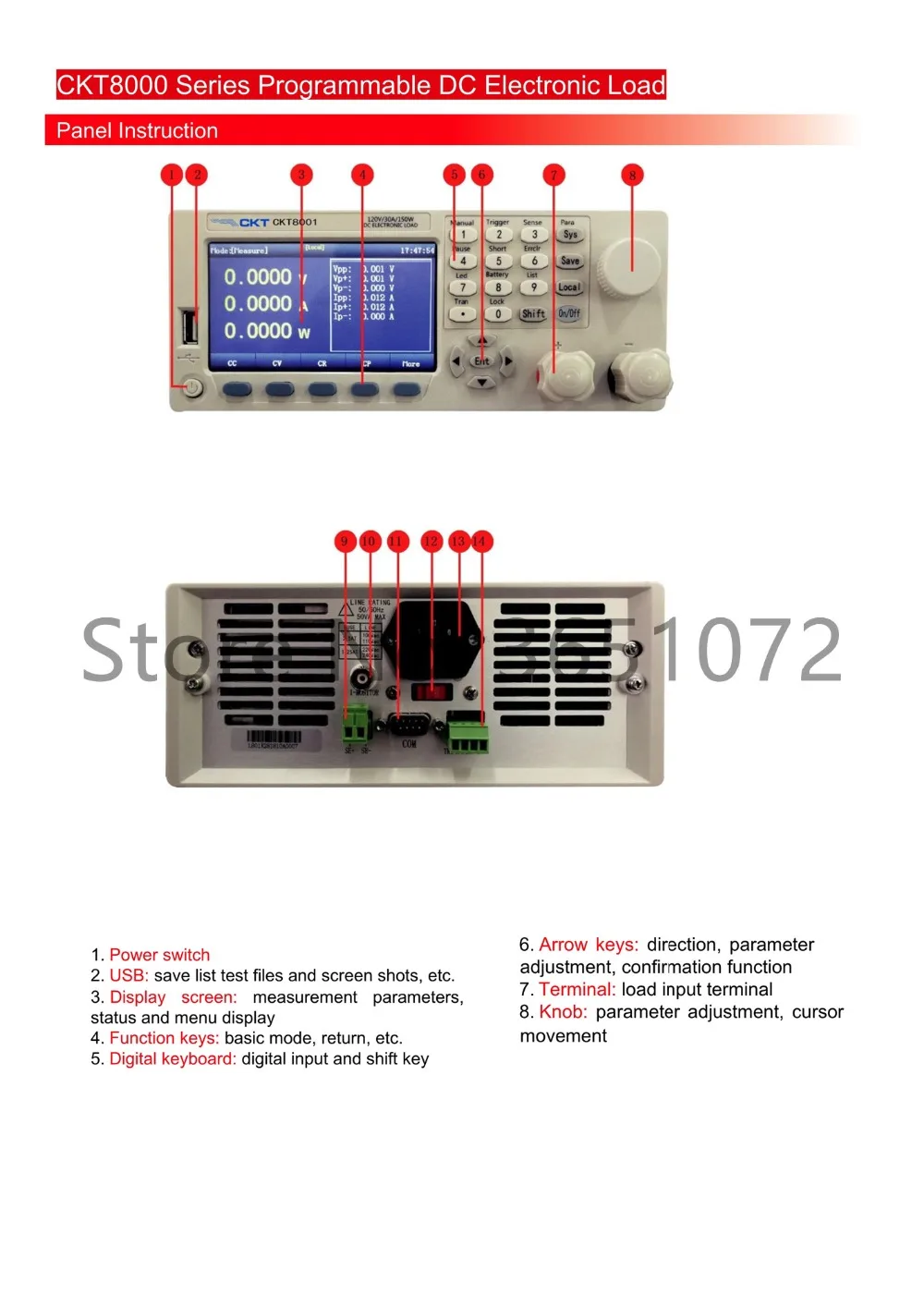 CKT8003 150V 30A 300W профессиональный поставщик программируемой электронной нагрузки постоянного тока