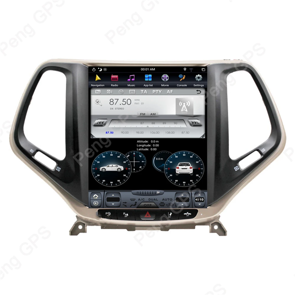 Clearance 4G+64G Android 8.1 Tesla Vertical Screen GPS Navigation for Jeep Cherokee 2014-2019 Audio Player In-dash Carplay 1920*1080 Unit 3