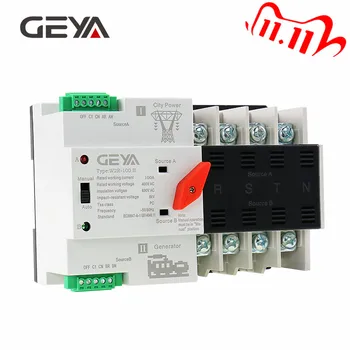 

GEYA Din Rail 4P ATS Electric Switch Manual Transfer Switch 220V Coil Max 100A PC Type Switch