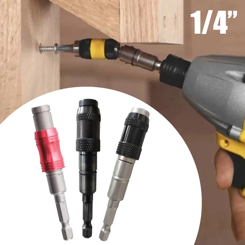 

1/4" Magnetic Screw Tip Drill Bits Locking Holder Guide Extension Screwdriver Drive Bit Woodworking Tool Replacement Parts