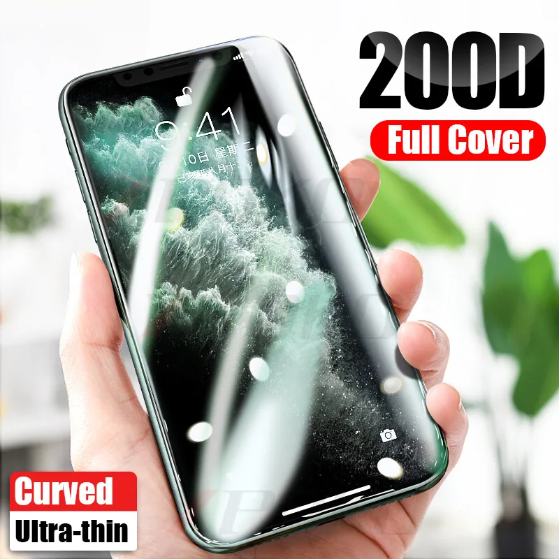 200D закаленное стекло с закругленными краями для iPhone 8 7 6 6s Plus, Защитное стекло для экрана iPhone 11 Pro X XR XS Max