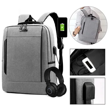 

Adisputent 15 Inch Laptop Backpack USB Charging Anti Theft Backpack Men Travel Bagpack Canvas Waterproof School Bag Male Mochila
