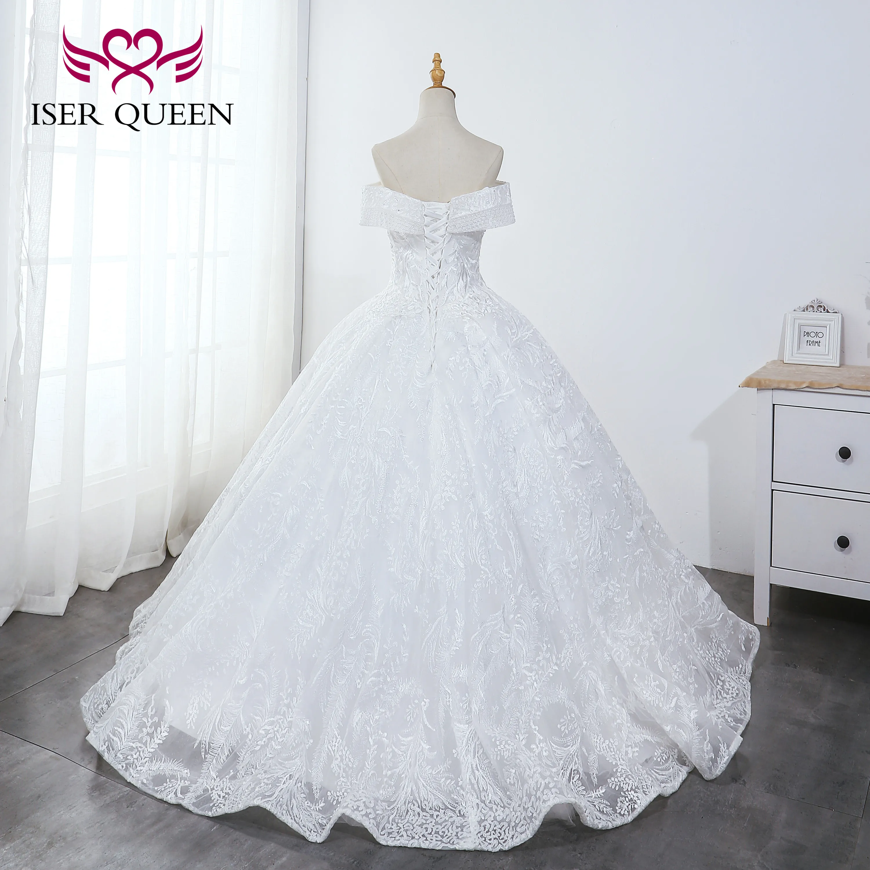 Бальное платье с рукавами-крылышками, расшитое бисером и блестками; свадебные платья; стильное белое платье принцессы на шнуровке; Vestido De Novia ; WX0043