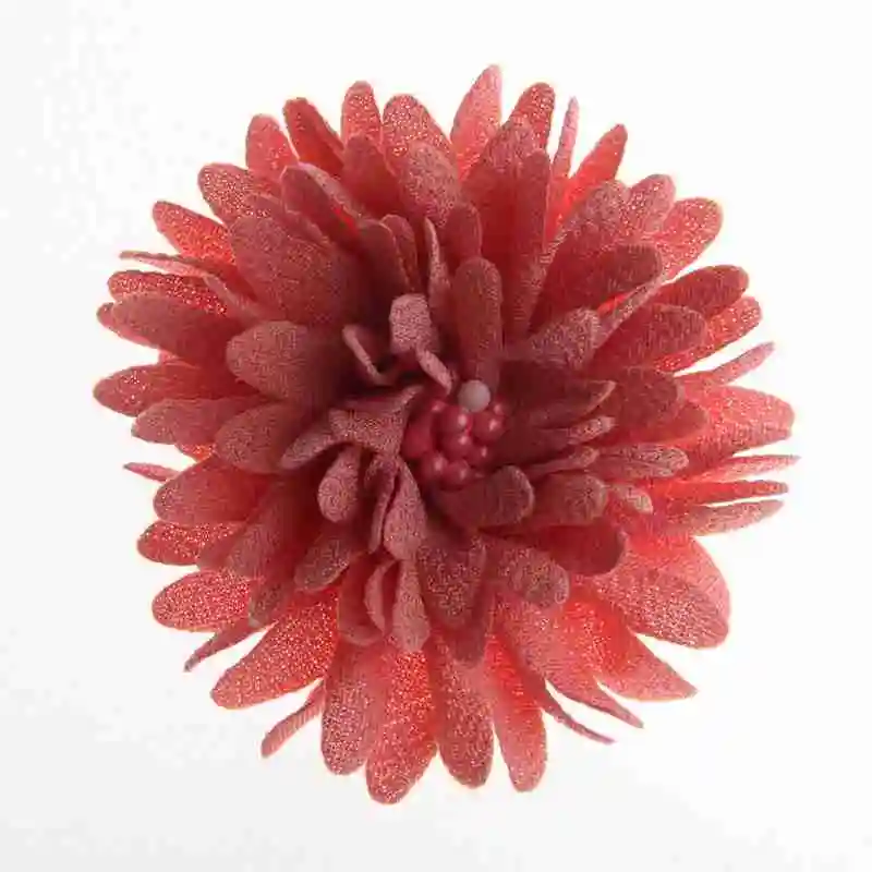 10 шт. 7,5 см " модная кружевная ткань цветы для бутика ободки шифон головной убор Свадебные украшения для волос без бантов - Цвет: Coral